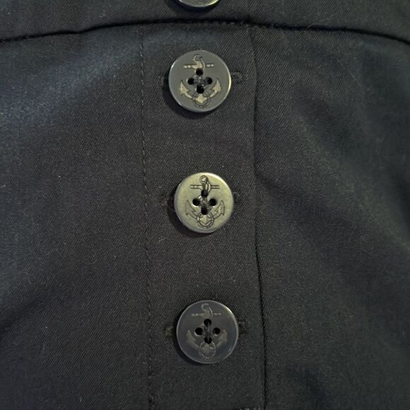 Chaps Nautical blue wide leg pants with anchor button detail size 16 - Picture 9 of 9